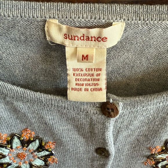 Sundance Marimba Beaded Cotton Cardigan Sweater - Picture 7 of 10